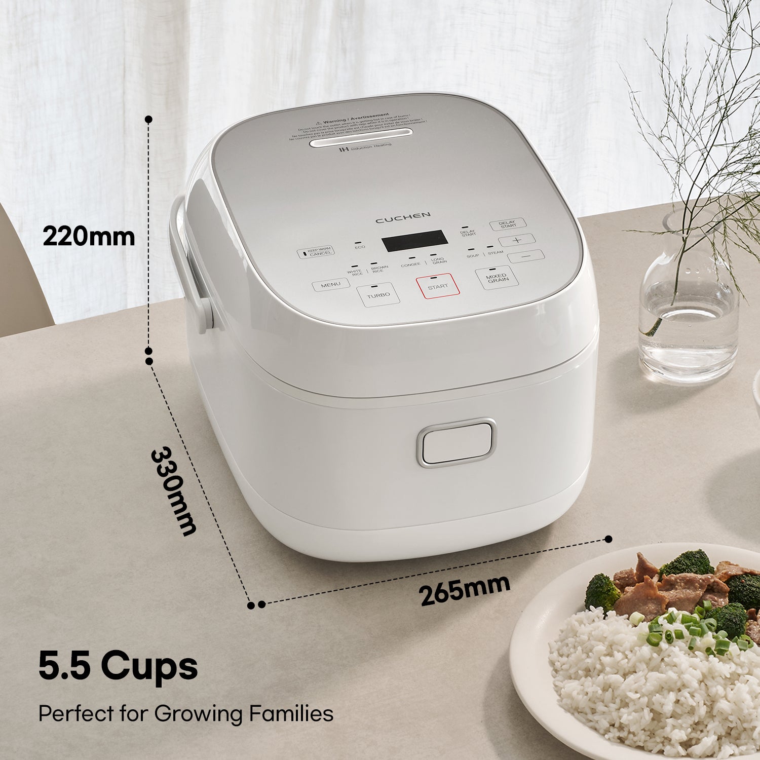 5.5-Cup (6 Person) IH Induction Heating Rice Cooker (CRH-Q0601WUS)